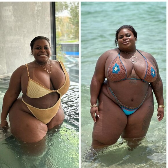 Jojo Todynho antes e depois da cirurgia bariátrica: cantora publicou uma montagem recentemente para exibir a perda de peso