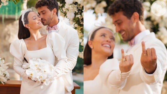 Larissa Manoela oficializou casamento com André Luiz Frambach e abriu álbum de fotos de casamento nas redes sociais