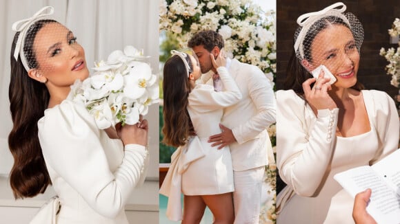 Vestido de noiva de Larissa Manoela é curto, romântico e foge do tradicional: fotos e detalhes do look de casamento da atriz!