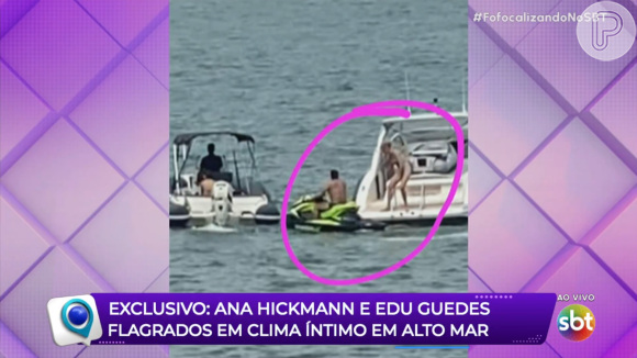 Ana Hickmann e Edu Guedes juntos! Em foto divulgada por Leo Dias no 'Fofocalizando', apresentadores aparecem no mar de Paraty, no Rio de Janeiro
