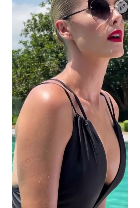 Ana Hickmann aparece com maiô sexy em vídeo