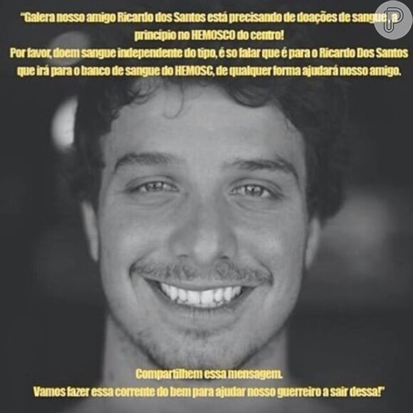 Gabriel Medina está pedindo doações de sangue em nome de Ricardo dos Santos, baleado nesta segunda-feira, 19 de janeiro de 2015, em Santa Catarina