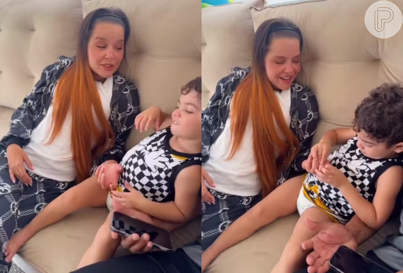 Maiara canta para Léo, filho de Marília Mendonça, e vídeo encanta a web