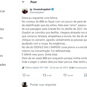 Yasmin Brunet, do 'BBB 24', recebeu críticas pesadas e ácidas de André Gabeh, na web