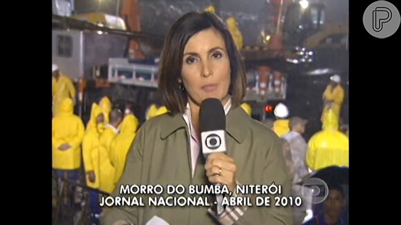 Fátima Bernardes cobriu ao vivo a tragédia do Morro do Bumba, em 2010