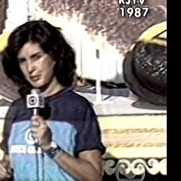 Fátima Bernardes era integrante do quadro de repórteres do RJTV: aqui, ela aparece no jornal em 1987