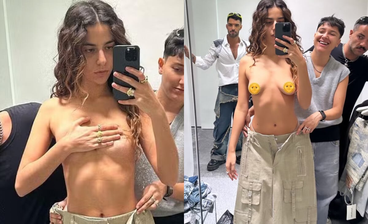 Marina Sena, de calcinha fio-dental, tira o sutiã e faz topless com amigos  no provador ao ir às compras em Miami. Fotos! - Purepeople