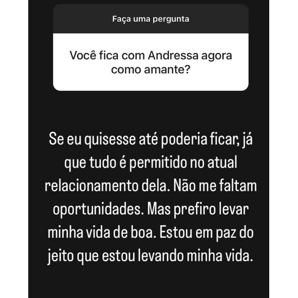 Thiago Lopes deu uma resposta 'curta e grossa', não deixando de criticar o relacionamento de Urach com Lucas Ferraz