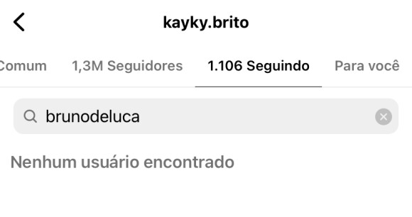 Kayky Brito deixou de seguir Bruno de Luca no Instagram