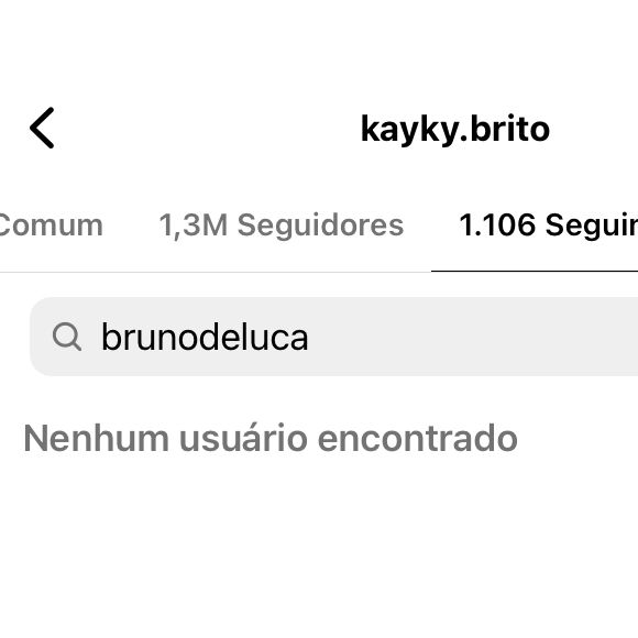 Kayky Brito deixou de seguir Bruno de Luca no Instagram