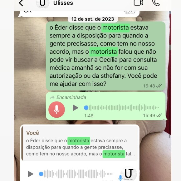 Karoline Lima contou que Éder Militão prometeu um carro com motorista para a filha, mas nunca deu