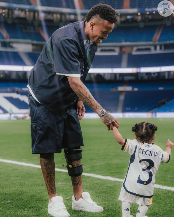 Éder Militão postou fotos com Cecília após vitória do Real Madrid na Champions League