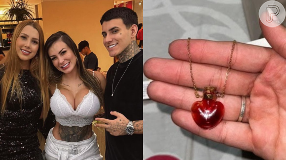 Filho de Andressa Urach deu colar feito com seu sangue para namorada