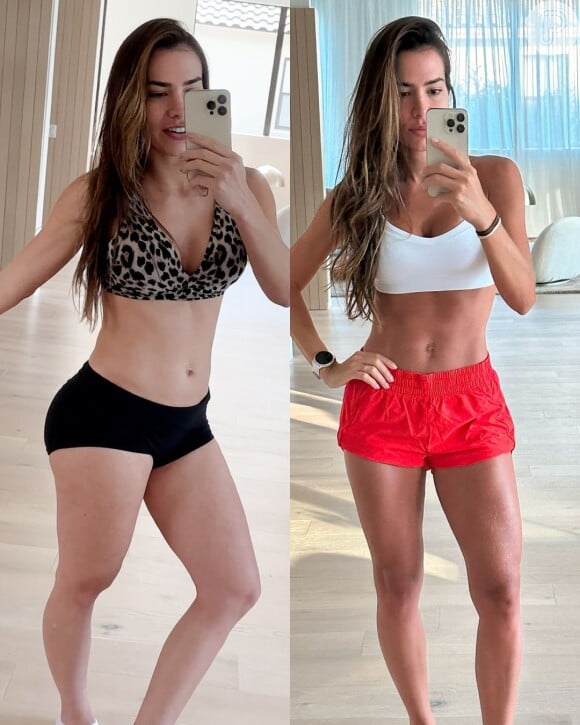 Nas redes sociais, Adriana Sant'anna também mostra o antes e depois do seu corpo após uma mudança significativa nos últimos tempos