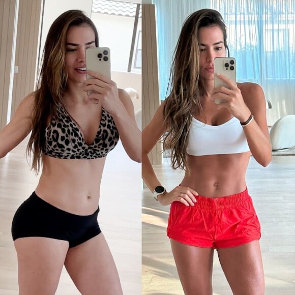 Nas redes sociais, Adriana Sant'anna também mostra o antes e depois do seu corpo após uma mudança significativa nos últimos tempos