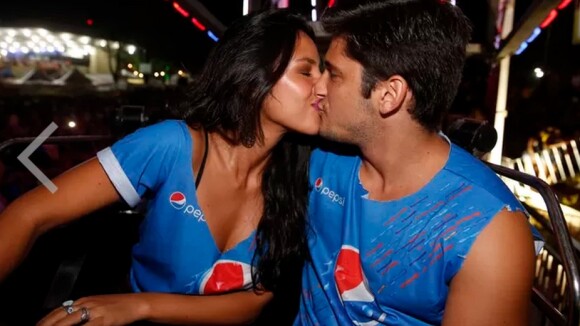 Bruno Gissoni e Yanna Lavigne se beijam em roda-gigante do Festival de Verão