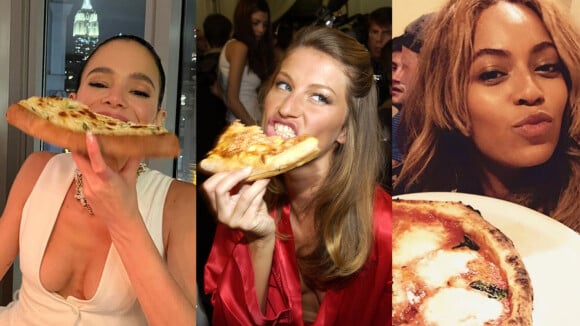 Dia da Pizza é todo dia! 15 fotos provam que Bruna Marquezine, Paolla Oliveira, Gisele e mais famosas não tiram o prato da dieta