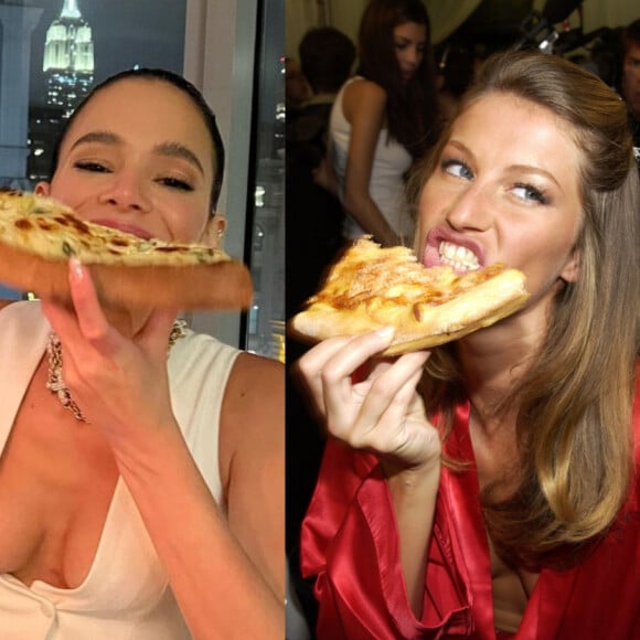 Dia da Pizza é todo dia! 15 fotos provam que Bruna Marquezine, Paolla Oliveira, Gisele e mais x famosas não tiram o prato da dieta