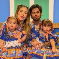 Toda a família no clima! Virgínia Fonseca combina lookinhos de festa julina com Zé Felipe e com as filhas; veja