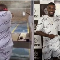 Gente? Davi Brito treina tiros com arma de fogo, ganha certificado e 'comemora': 'Está autorizado'. Campeão do 'BBB 24' apaga post!