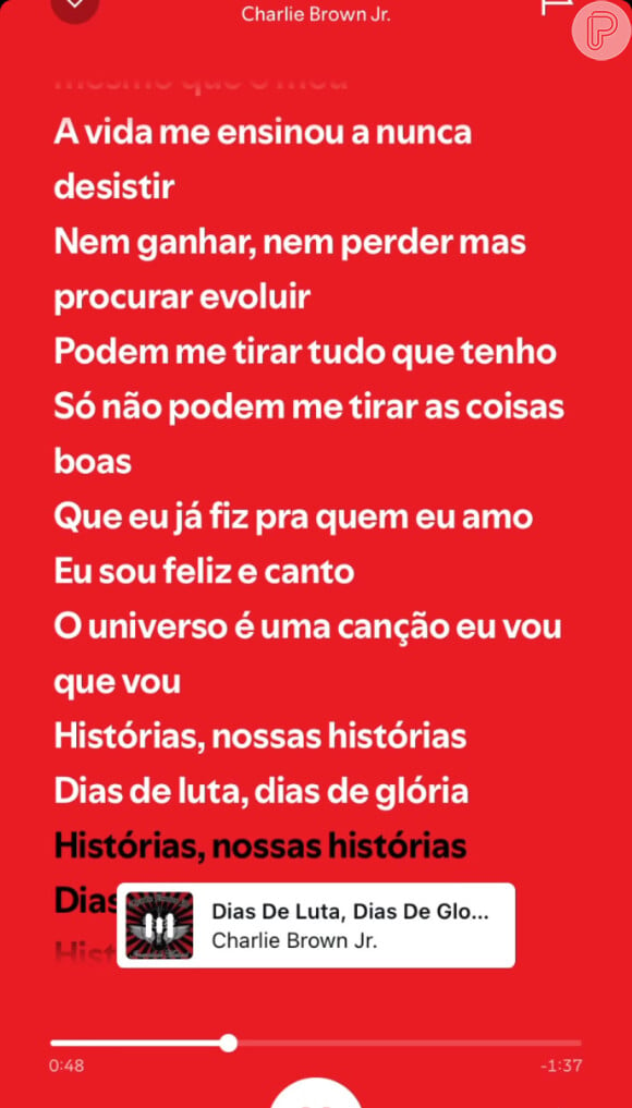 Yuri Lima utilizou a letra de um hit de Charlie Brown Jr. para o retorno: 'Podem me tirar tudo que tenho / Só não podem me tirar as coisas boas que eu já fiz pra quem eu amo'