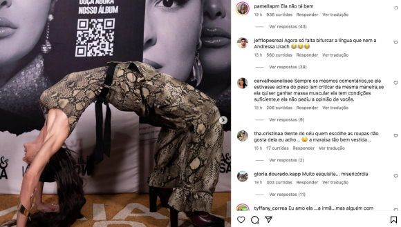 Críticas tomaram os comentários da foto de Maiara, como mostra o print