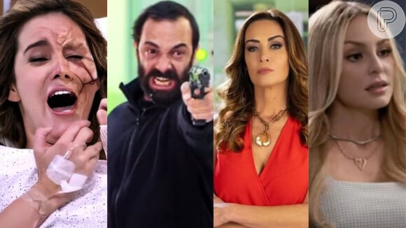 Mirtes, Samanta, Salma e Felix, os quatro vilões da novela Contigo Sim