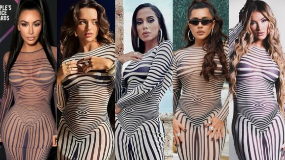 Em 2018, esse vestido com ilusão de ótica selou a paz de Kim Kardashian com famoso design e hoje é queridinho das celebs