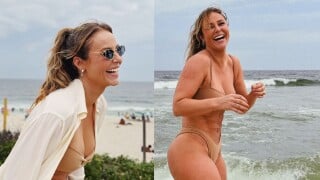 Uma deusa! Paolla Oliveira, a Heleninha Roitman de 'Vale Tudo', exibe corpaço definido em biquíni nude cavado