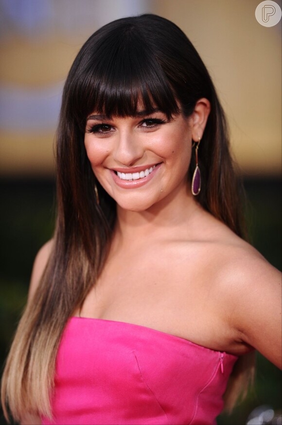 Lea Michele, da série 'Glee', aderiu a franjinha
