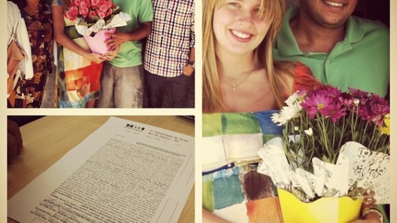 Grávida, Debby Lagranha se casa no civil: 'Realizei o sonho da minha avó'