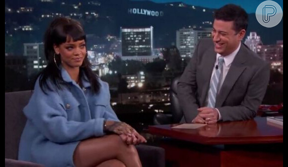 No programa de Jimmy Kimmel, Rihanna e o apresentador relembraram o momento e se divertiram