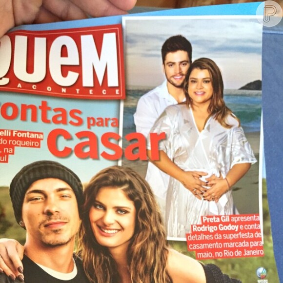 Preta Gil mostra capa da revista 'Quem' em seu Instagram: 'Feliz em dividir alguns detalhes do casamento com vocês'