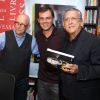 Mário Zagallo e Tino Marcos, repórter da Globo, prestigiam lançamento de biografia de Galvão Bueno no Rio