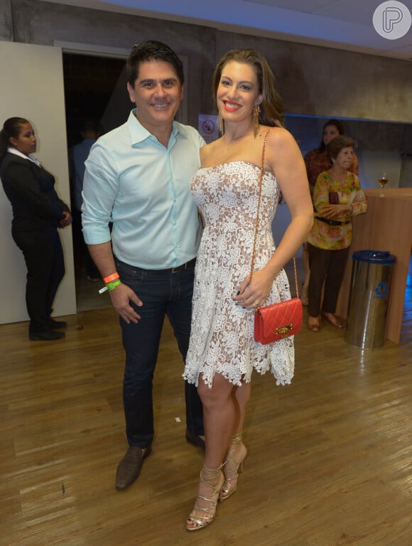 César Filho e Elaine Mickely no show de Roberto Carlos em São Paulo