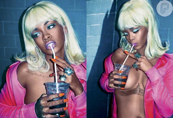 Rihanna faz poses ousadas durante ensaio fotográfico para a revista 'V Magazine'