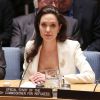 Angelina Jolie participa de reunião da ONU e discursa a favor dos refugiados da Síria, nesta sexta-feira, 24 de abril de 2015