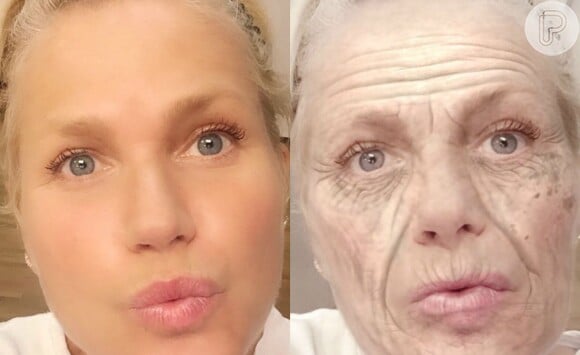 Xuxa posta foto com o rosto transformado depois de imagem passar por manipulação