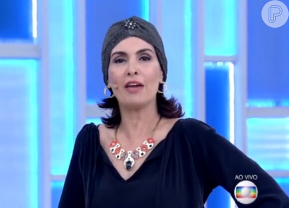 Fátima Bernardes apresentou a parte final do 'Encontro' com um turbante