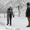 Os passeios em Nova York tiveram direito a brincadeiras na neve entre Mari (Bruna Marquezine) e Ben (Maurício Destri)