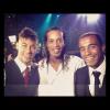 Neymar ao lado de Ronaldinho Gaúcho e Dinho, durante a premiação do 'Bola de prata 2012'