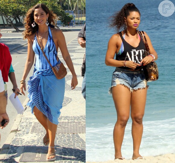Camila Pitanga e Juliana Alves foram para a praia na tarde desta terça-feira, 9 de junho de 2015,