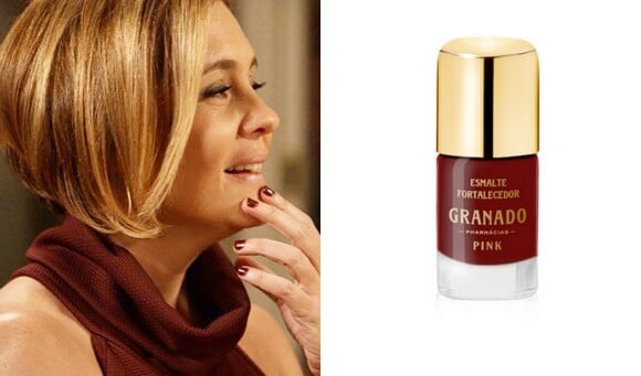 O esmalte marrom avermelhado usado por Inês (Adriana Esteves) na novela 'Babilônia' é da Granado, na cor Agatha. Está à venda por R$ 21,00