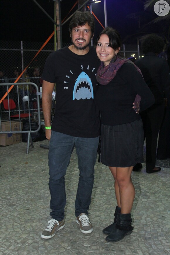 Juliana Knust e o marido, Gustavo Machado no evento 'Circo Voador - Exagerado 30 Anos'