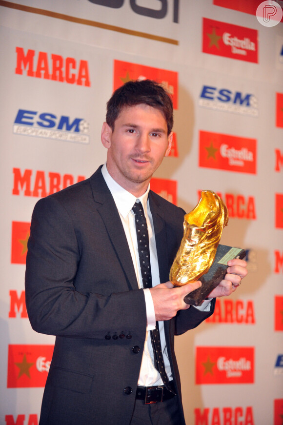 Pela terceira vez consecutiva, Messi recebeu a Chuteira de Ouro pela Liga dos Campeões da Europa