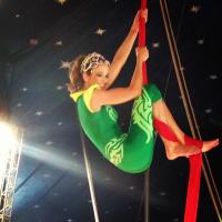 Ticiane Pinheiro se aventura no trapézio em dia de circo no 'Programa da Tarde'