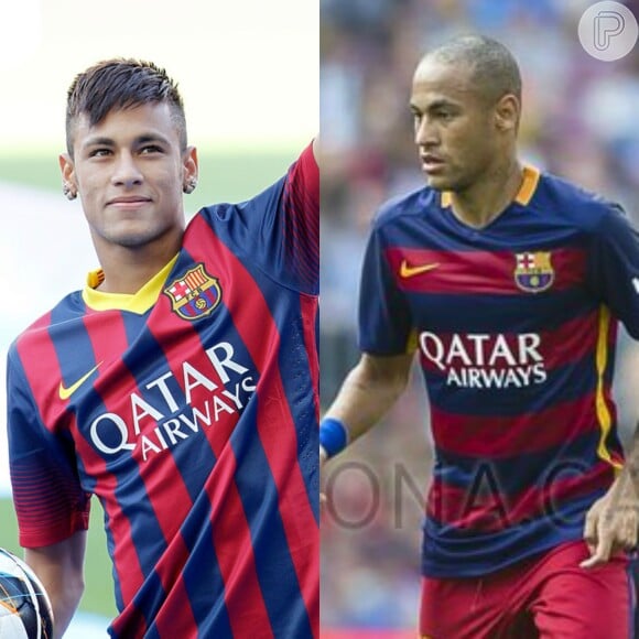 Neymar exibiu o cabelo raspado em partida do Barcelona, no sábado, 26 de setembro de 2015