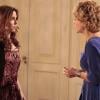 Irene (Deborah Evelyn) fica cara a cara com Barbara (Giulia Gam) pela primeira vez depois de saber que a rival armou para separá-la de Plínio (Herson Capri), em 'Sangue Bom'