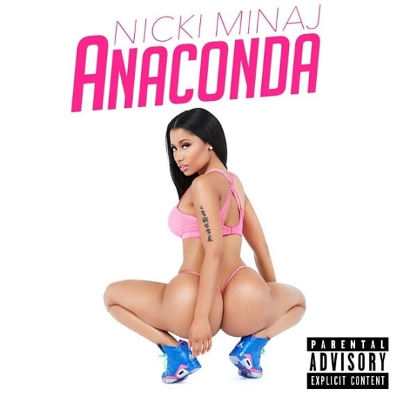Nicki Minaj não precisou ficar (totalmente) nua para chamar atenção na capa do single Anaconda. O fio-dental foi suficiente!
