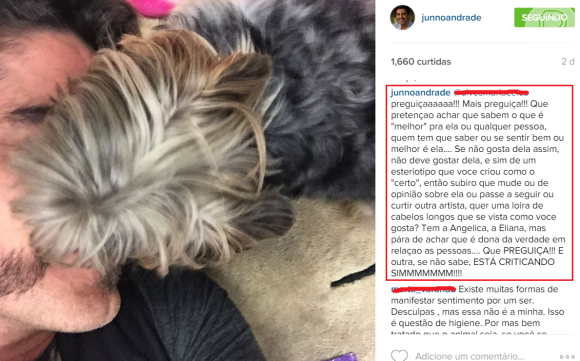 Junno defende a namorada, Xuxa Meneghel, das críticas de internautas